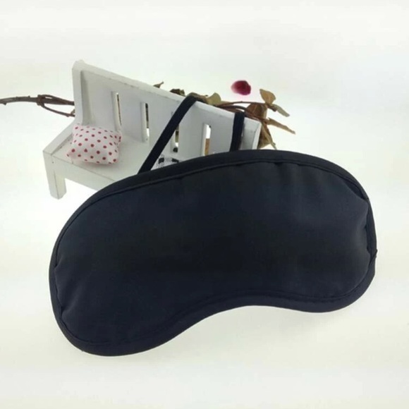 Black Eye Mask Cover Washable Sleep Light Blocking Adjustable Lightweight - Picture 1 of 7